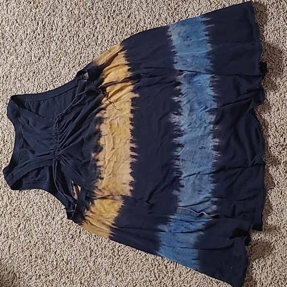 We The Free People Tie Dye Oversized Tunic Swim Cover Up Mini Dress Boho Hippie - Picture 6 of 6